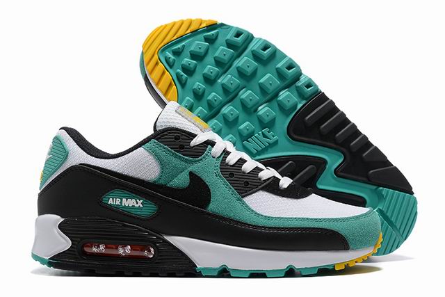 Nike Air Max 90 White Black Green Men's Shoes Cheap-33 - Click Image to Close